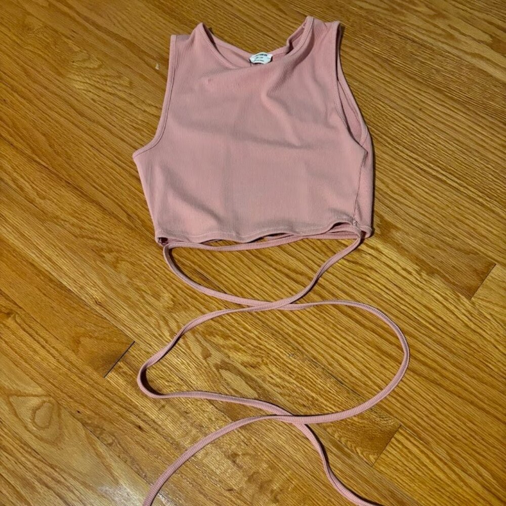 pink Cotton On cut out tie tank top